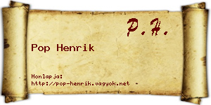 Pop Henrik névjegykártya